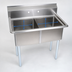 Thumbnail image #3 for John Boos E-Series 2-Compartment Stainless Steel Sink with 18 x 18 Bowls and 12-Inch Depth