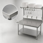 Thumbnail image #3 for Eagle Group TSPP2460Z Heavy-Duty Pizza Prep Work Table, 14-Gauge Stainless Steel, 60W x 24D, Overshelf and Wall Grid