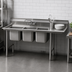 Thumbnail image #3 for Three-Compartment Stainless Steel Sink with Right-Hand 24-Inch Drainboard, 18 x 24-Inch Bowls