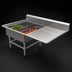 Thumbnail image #3 for John Boos Pro-Bowl 2-Compartment Platter Sink with Right-Hand Drainboard, 50-3/16 x 36-1/2 x 43 Inches