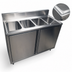 Thumbnail image #3 for BK Resources Four-Compartment Stainless Steel Sink Cabinet with Hinged Doors, 48 x 24 Inches