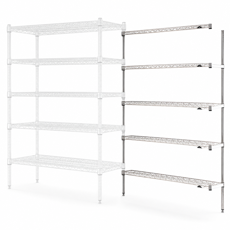 Product image #3 for Metro Super Erecta 5-Shelf Add-On Wire Shelving Unit, 24 x 21 x 74 Inches, Super Erecta Brite Finish