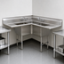 Thumbnail image #3 for Advance Tabco Fabricated NSF 3-Compartment L-Shaped Corner Sink with 18-Inch Drainboards, 16-Gauge 304 Stainless Steel