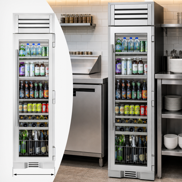 Product image #3 for True Residential 24 Inch One-Section Glass Door Reach-In Refrigerator, Stainless Steel, Self-Contained Top-Mounted