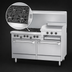 Thumbnail image #3 for Garland U.S. Range U Series 60-Inch Gas Restaurant Range with 6 Open Burners, 24-Inch Raised Griddle/Broiler and Double Storage Base