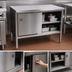 Thumbnail image #3 for John Boos Stainless Steel Enclosed Work Table with Sliding Doors, 36 x 30 Inches, 14 Gauge Top