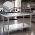 Thumbnail image #3 for 72 Inch x 36 Inch Stainless Steel Reinforced Top Work Table with Adjustable Undershelf