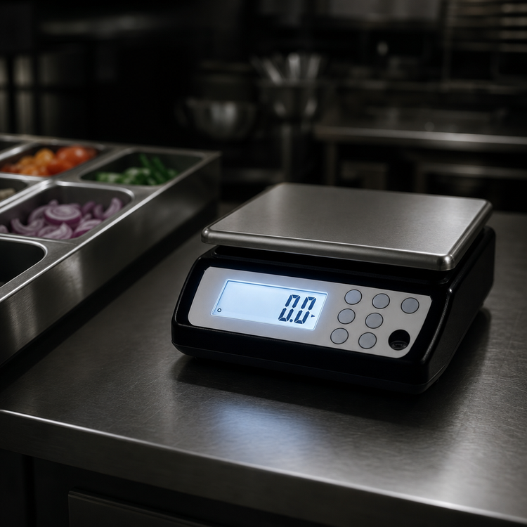 Product image #3 for San Jamar Square Professional Digital Portion Control Food Scale, 33 lb x 0.1 oz / 15 kg x 1 g, Black
