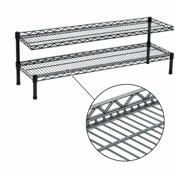 Product image #3 for Eagle Group QuadTruss 2-Tier Front Case Merchandise Cantilever Shelving Unit, 48-Inch Wide x 14-Inch Deep x 14-Inch High, Chrome Finish
