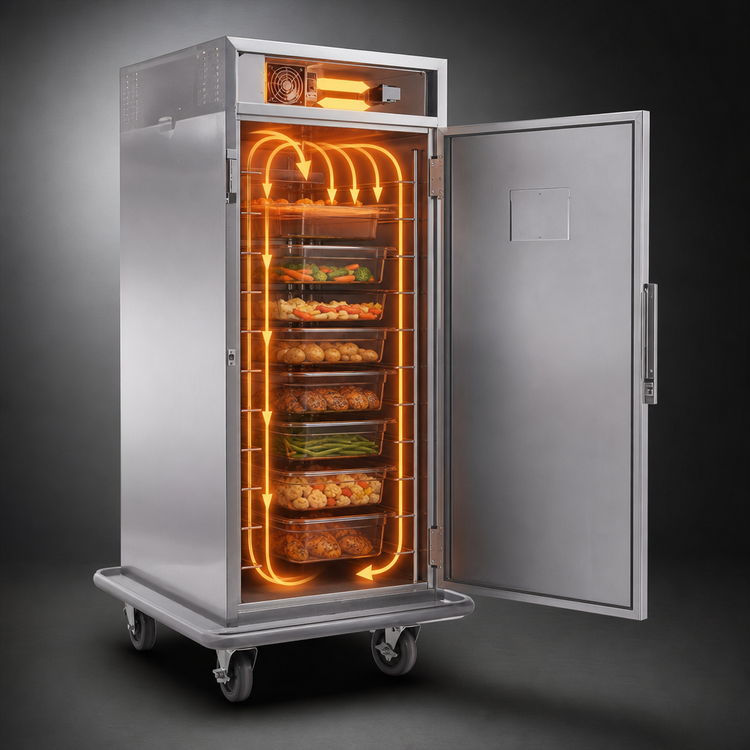 Product image #3 for Mobile Heated Transport Cart / Holding Cabinet with Top-Mounted Forced-Air Heat and Universal Slides, 24 x 12x20 or 12 x 18x26 Pan Capacity