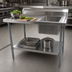 Thumbnail image #3 for BK Resources 60-Inch Stainless Steel Sink Table with Right-Side Prep Sink and Undershelf
