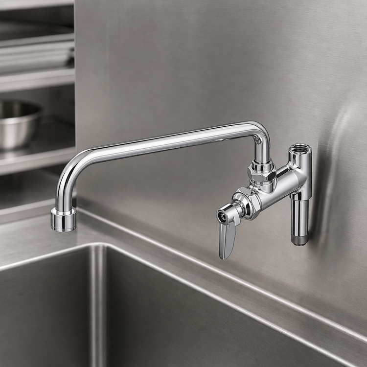 Product image #3 for T&S Brass Pre-Rinse Add-On Faucet with 12-Inch Swing Nozzle, 2.2 GPM VR Aerator, and Lever Handle