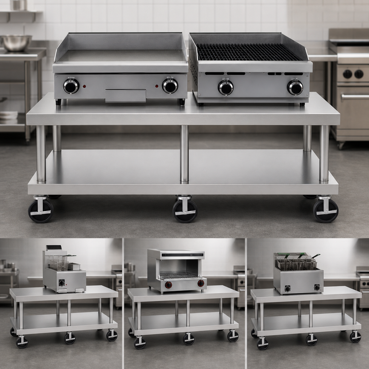 Product image #3 for Vulcan Universal Stainless Steel Counter Model Equipment Stand for Griddles and Broilers, 73-Inch Wide