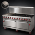 Thumbnail image #3 for American Range 72-Inch Commercial Gas Range with 24-Inch Griddle, 8 Open Burners, Convection Oven, and Storage Base