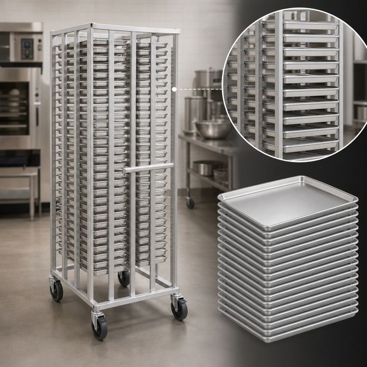 Product image #3 for Panco Full-Height Mobile Side-Loading Wire Pan Rack for 36 Full-Size Pans