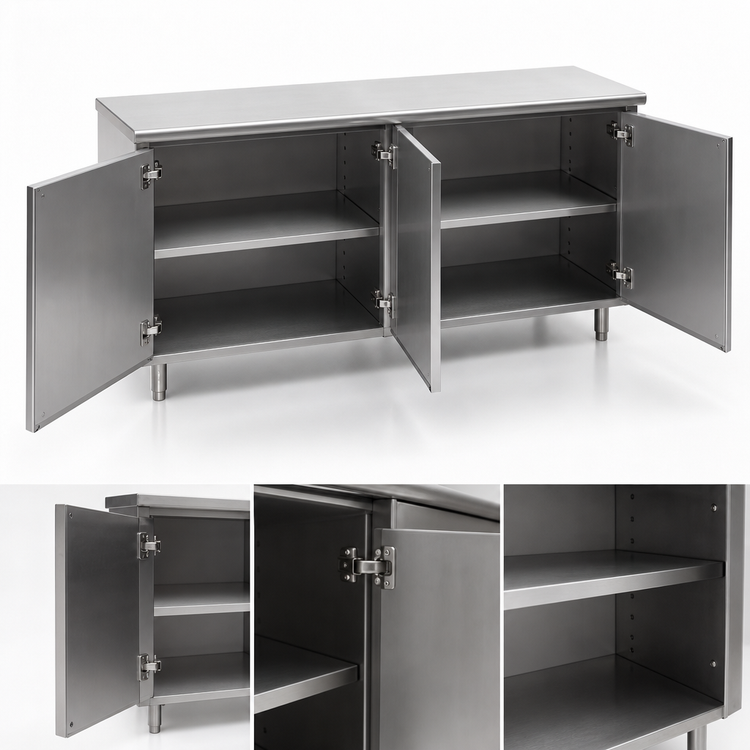 Product image #3 for Eagle Spec-Master 144-Inch Stainless Steel Plate Cabinet with 4 Hinged Doors