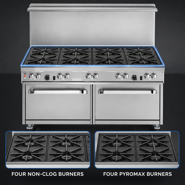 Product image #3 for Southbend Ultimate 60-Inch Gas Restaurant Range with 8 Open Burners, Standard Oven, and Cabinet Base