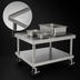 Thumbnail image #3 for Wolf 26-Inch x 30-Inch Stainless Steel Equipment Stand with Marine Edge, Undershelf, and 5-Inch Casters