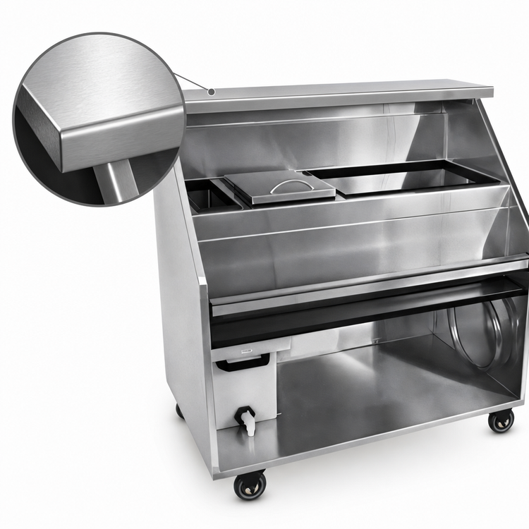 Product image #3 for Glastender PBC54-12 Stainless Steel Portable Bar for Stackable Cups, 54 Inch W x 28 Inch D x 46-7/8 Inch H