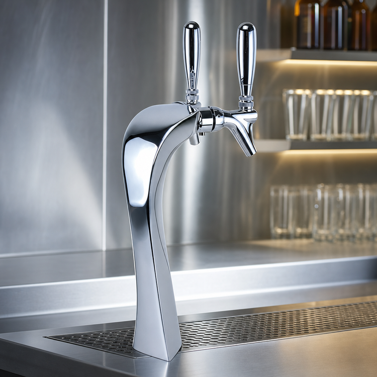 Product image #3 for Micro Matic Edge 2-Faucet Glycol-Cooled Draft Tower, Chrome Finish