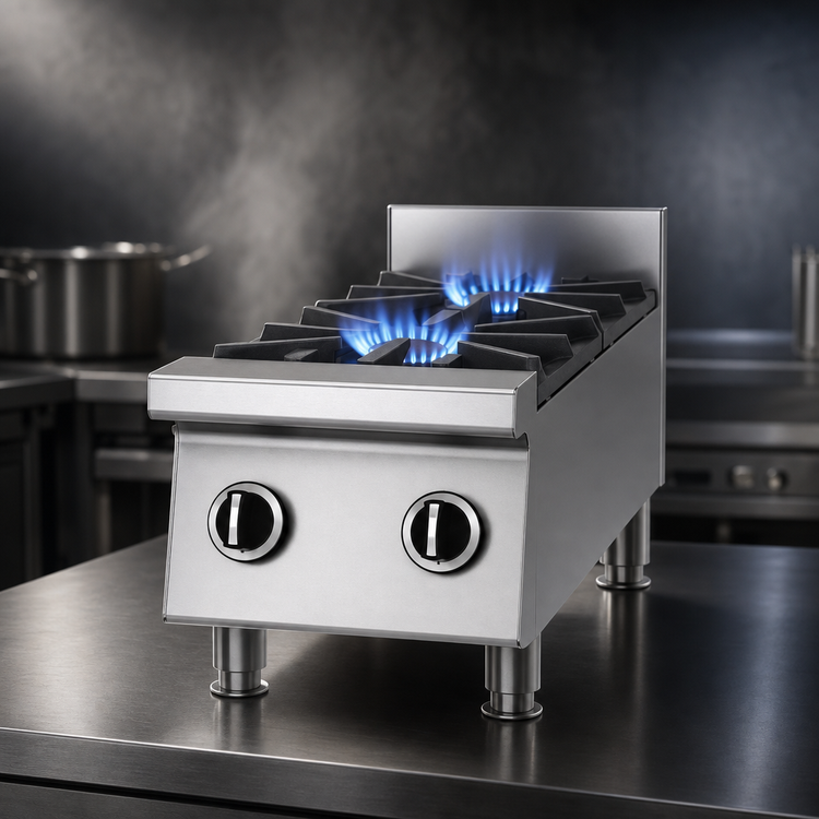Product image #3 for Garland Starfire GTOG12-2 Heavy-Duty 12-Inch Countertop Gas Hot Plate with 2 Open Burners
