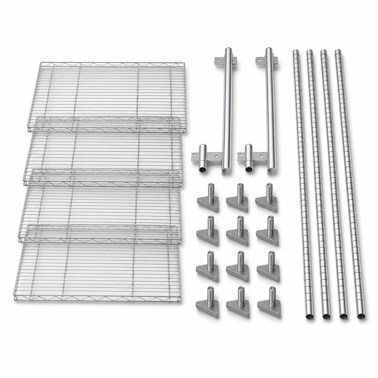 Product image #3 for Quantum 21-Inch Chrome Plated Track Shelving Intermediate Kit with 86-Inch Posts