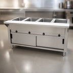 Thumbnail image #3 for Advance Tabco Triumph (Supreme) HF-4E-240-DR 240V Electric Hot Food Table, 4 Open Wells, Stainless Steel, Enclosed Base