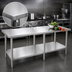 Thumbnail image #3 for Thunder Group 24 x 84-Inch Flat Top Stainless Steel Work Table with Adjustable Undershelf and 6 Legs