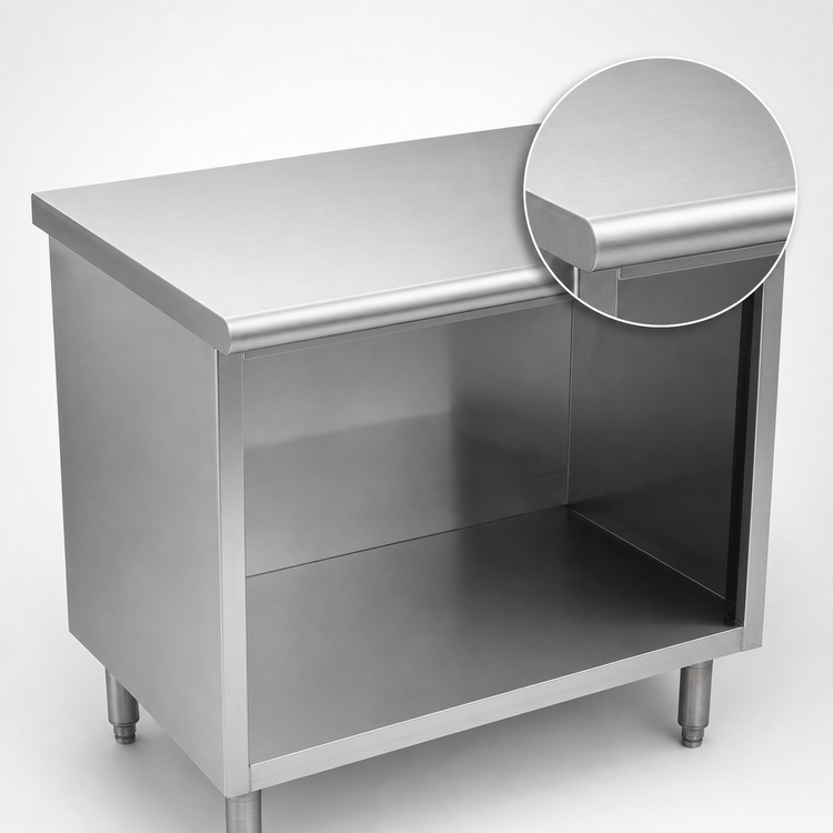 Product image #3 for Eagle Group Spec-Master Open Front Cabinet Base Work Table, 48 x 30 Inches, 14-Gauge 304 Stainless Steel Top