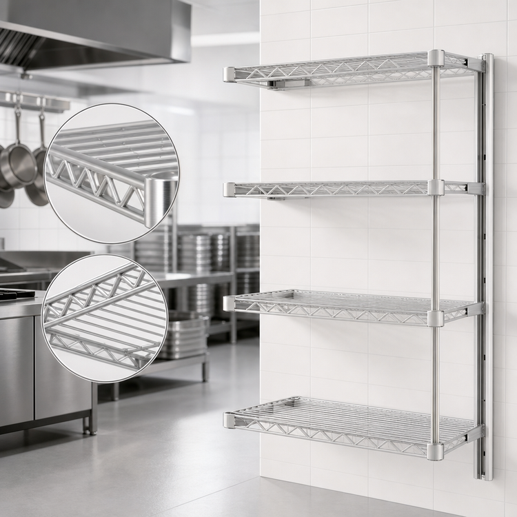 Product image #3 for Eagle Group 4-Tier Add-On Wire Shelving Unit, 30 x 24 x 63 Inches, Stainless Steel Finish