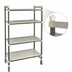 Thumbnail image #3 for Cambro Camshelving Elements XTRA High Density Top Rail Mobile Starter Unit, 24 x 36 x 80 Inches, 4-Tier Mixed Shelf Unit
