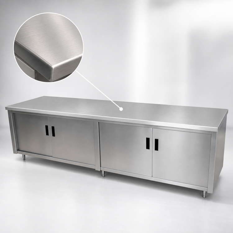 Product image #3 for Advance Tabco Special Value Economy Enclosed Work Table, 108 x 30 Inch, 16 Gauge 304 Stainless Steel Top