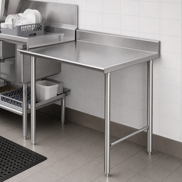 Product image #3 for Eagle Group 30 x 30 Inch Straight Clean Dishtable, Right-to-Left, 8 Inch Backsplash