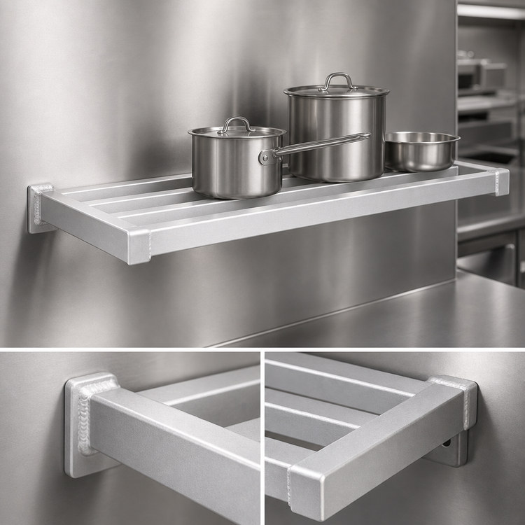 Product image #4 for New Age 48" x 18" Heavy-Duty Adjustable Wall-Mounted Aluminum Shelf