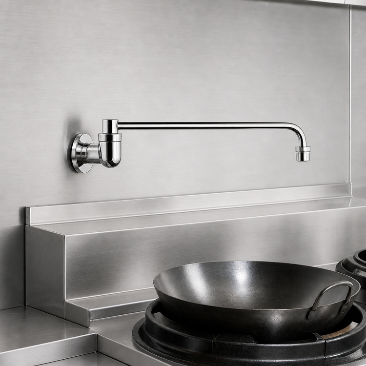 Product image #3 for Krowne Royal Series Splash-Mounted Wok Faucet with 13-3/4-Inch Swing/Swivel Spout