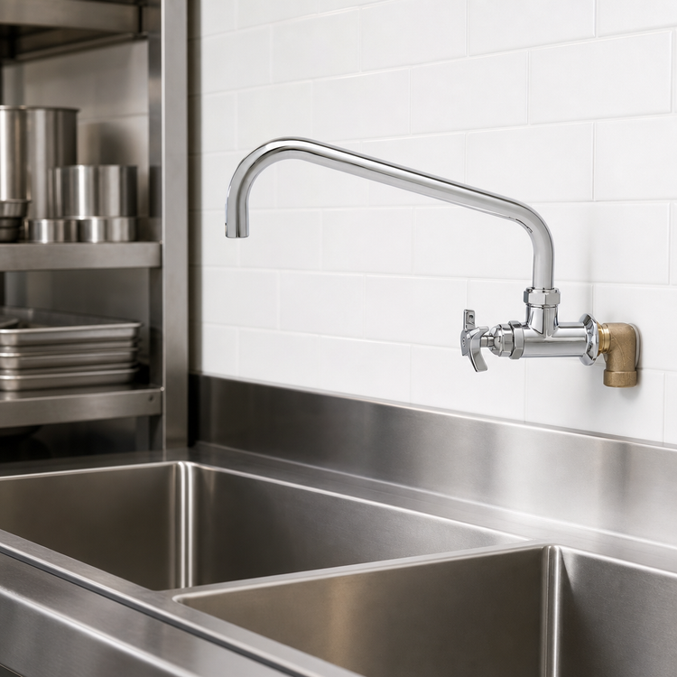 Product image #3 for T&S Brass Big-Flo Wall-Mount Faucet with 10-Inch Swivel Nozzle
