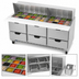 Thumbnail image #4 for Beverage-Air SPED72HC-30M-6 Three-Section Mega Top Refrigerated Prep Table with 6 Drawers