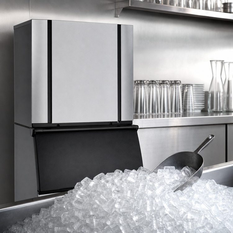 Product image #4 for Ice-O-Matic Elevation Series R290 Self-Contained Water-Cooled Modular Half-Size Cube Ice Maker, 30.25 Inch Wide, 960 lb/Day