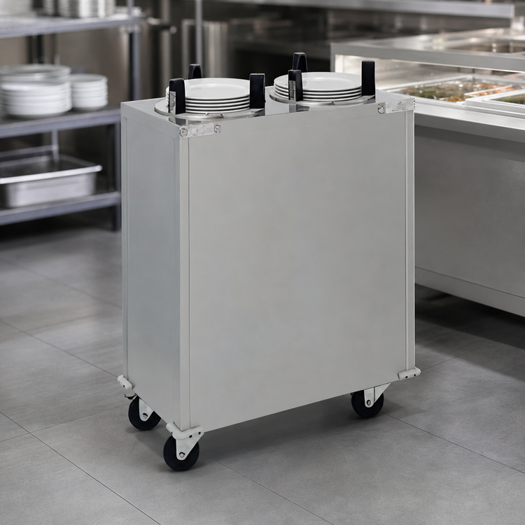 Product image #3 for Delfield Shelleymatic CAB2-913 Mobile Enclosed Two-Stack Unheated Plate Dispenser for 8.12"-9.12" Round Plates