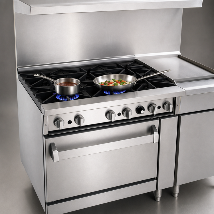 Product image #3 for Imperial Pro Series 36-Inch Gas Restaurant Range with 2 Open Burners, 24-Inch Griddle, and Convection Oven
