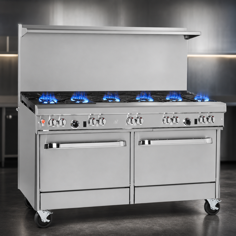 Product image #3 for Southbend Ultimate 60-Inch Commercial Gas Combination Range with 6 Open Burners, 24-Inch Griddle, Convection Oven and Cabinet Base