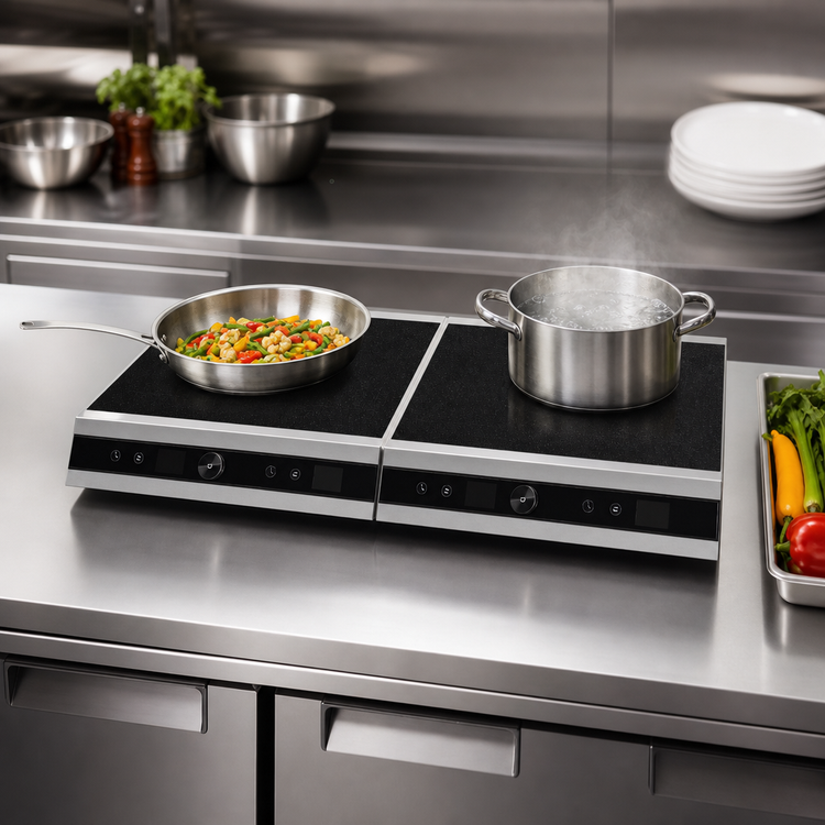 Product image #3 for Hatco Rapide Cuisine High-Powered Countertop Side-to-Side Dual Induction Range, 2 Burners, 208-240V