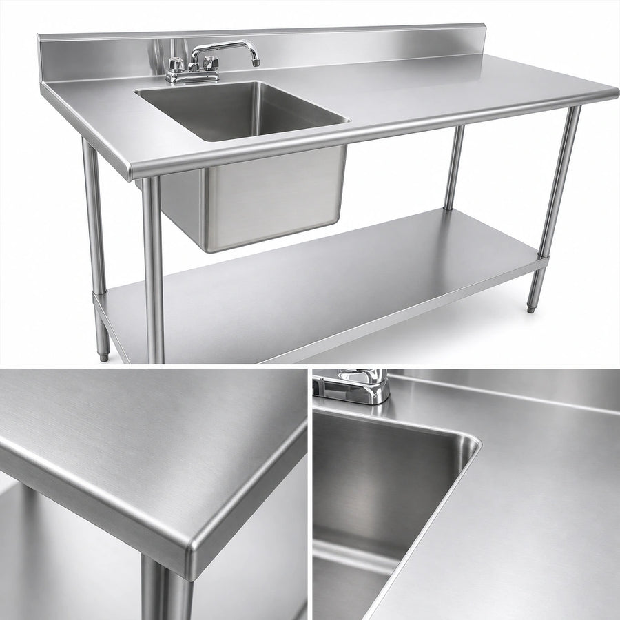 16-Gauge 304 Stainless Steel Top