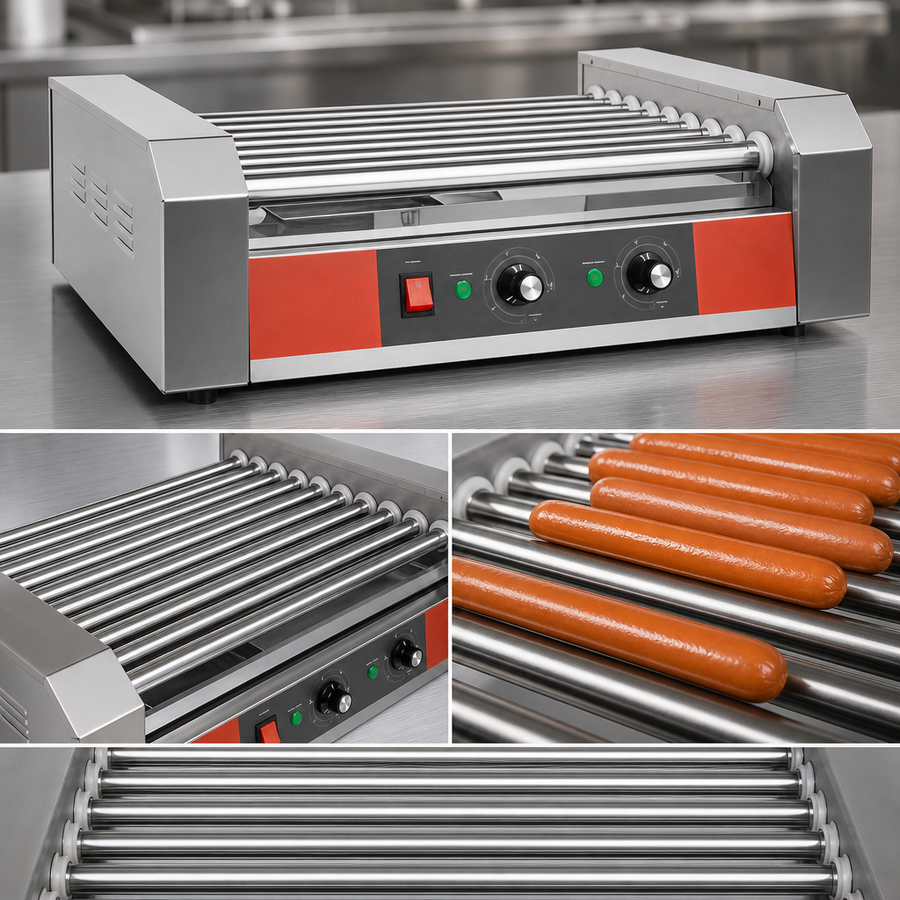 Nine Stainless Steel Rollers