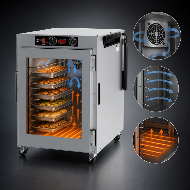 Product image #3 for Metro HotBlox Wide 8-Pan Pass-Thru Insulated Holding Cabinet, Undercounter, Analog Control, Clear Front and Rear Doors
