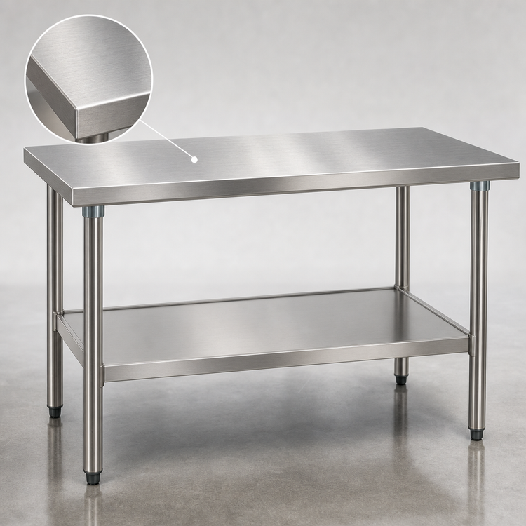 Product image #3 for Eagle Deluxe Series 60-Inch x 30-Inch 16-Gauge Stainless Steel Work Table with Adjustable Undershelf
