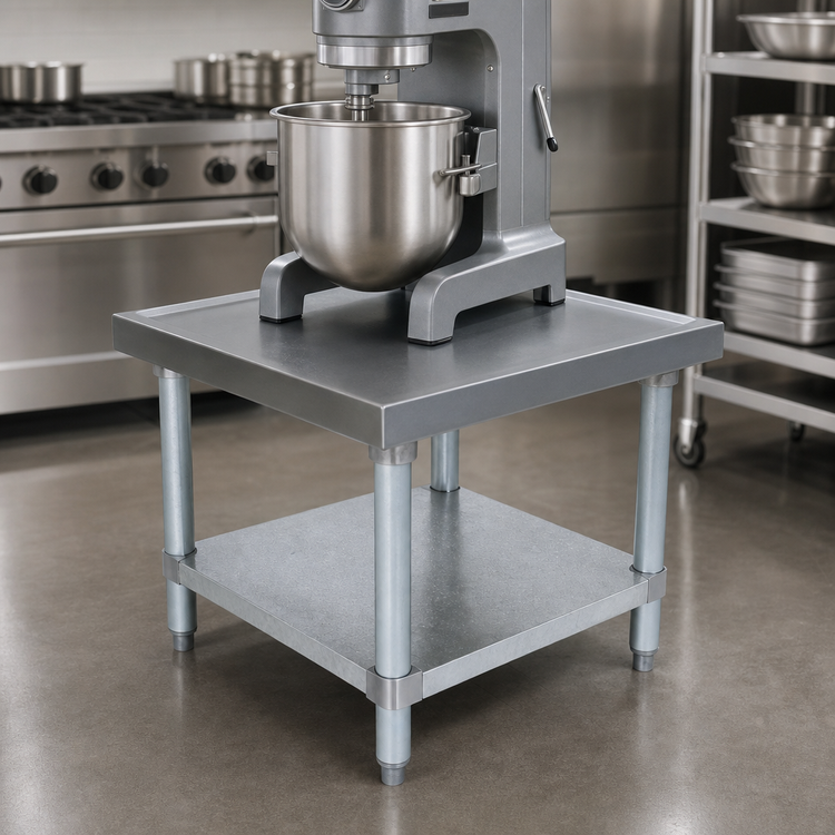 Product image #3 for John Boos Heavy-Duty Stainless Steel Machine Stand with Galvanized Undershelf, 30 x 24 x 20.25 Inches