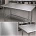 Thumbnail image #3 for Advance Tabco 144-Inch x 30-Inch 16-Gauge 304 Stainless Steel Work Table with 1-1/2-Inch Rear Up-Turn and Galvanized Base
