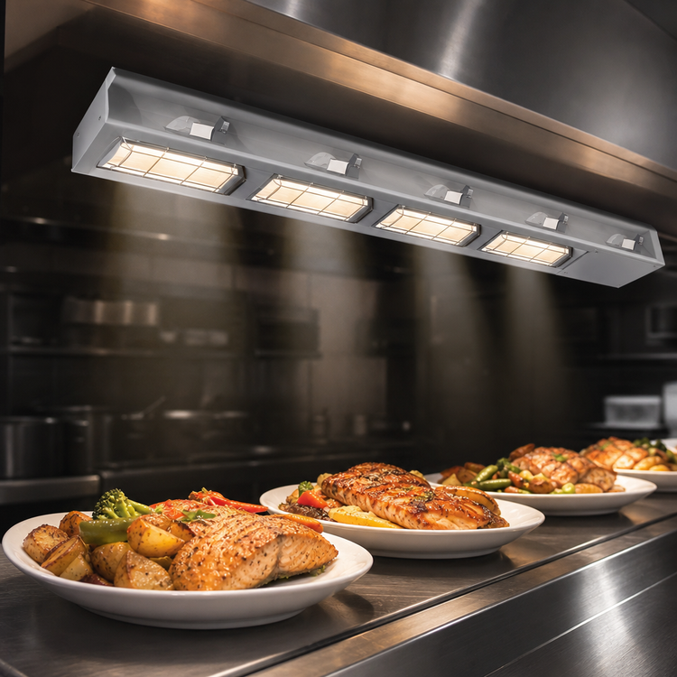 Product image #3 for Hatco Ultra-Glo 18-Inch Lighted Infrared Strip Heater with Double Ceramic Tile and Aluminum Housing