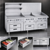 Thumbnail image #3 for Garland Arctic Fire 119-Inch Three-Section Self-Contained Refrigerator Base with 6 Drawers
